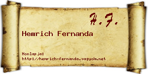 Hemrich Fernanda névjegykártya